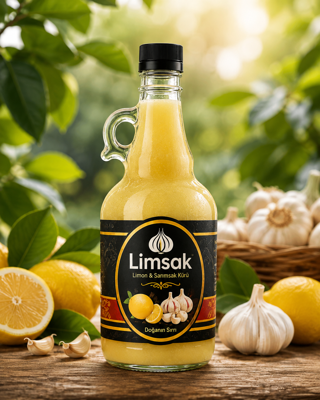 LİMSAK® Limon & Sarımsak Kürü 500 ml – Yeni Kulplu Cam Şişe