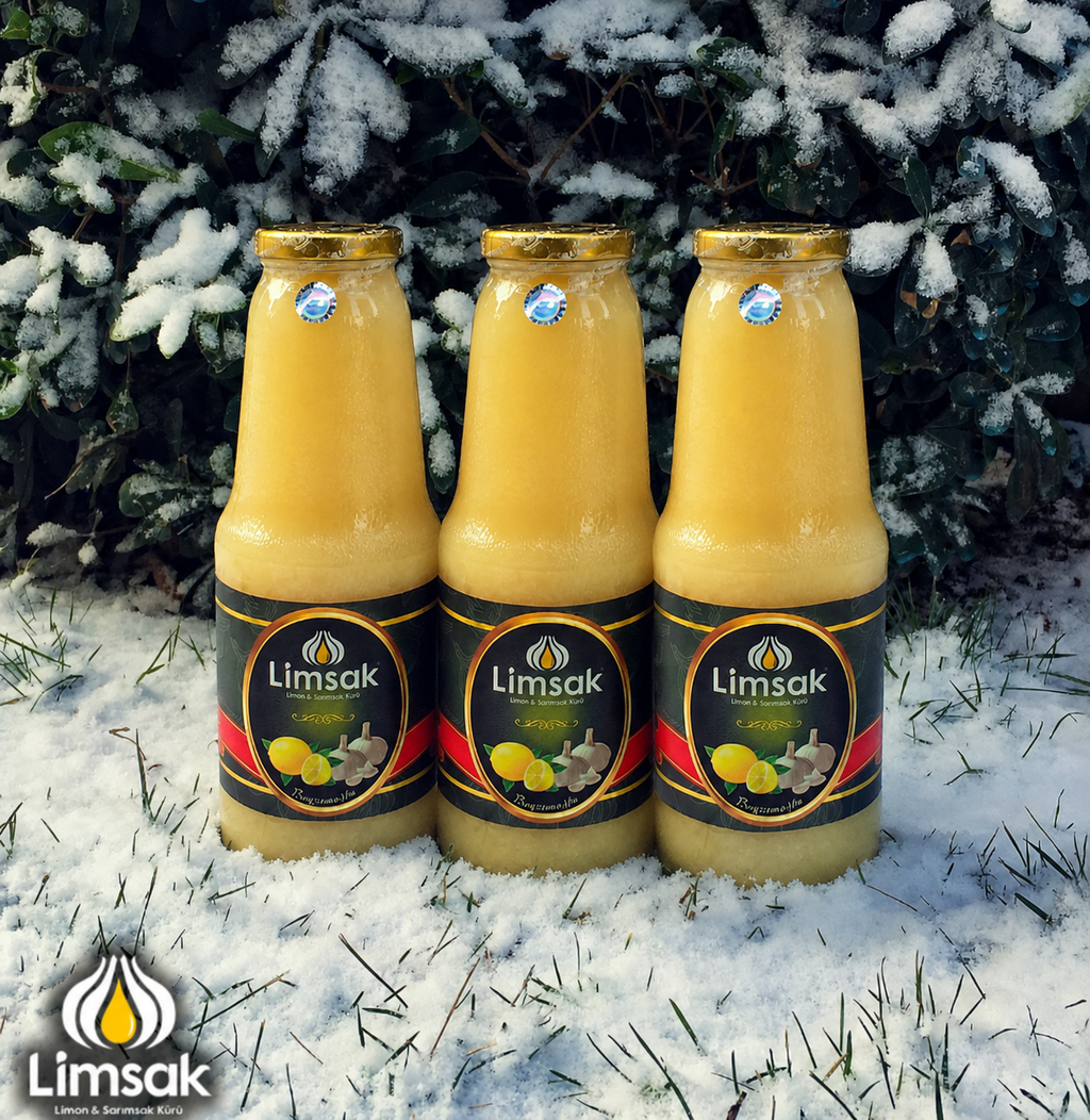 LİMSAK Sade Limon Sarımsak Kürü 3 x 1 Litre cam şişe