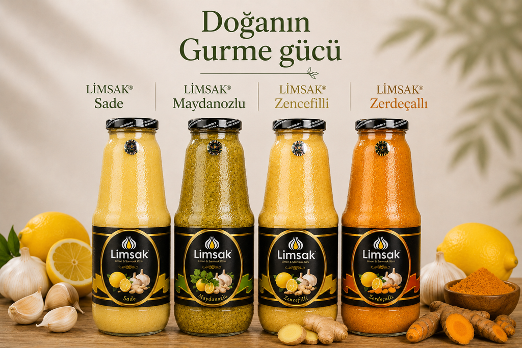 🌿 LİMSAK® Gurme Karışımları | Sade, Maydanozlu, Zencefilli & Zerdeçallı Lisak | 4 LT