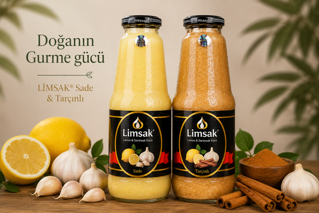 🌿 LİMSAK® Gurme Karışımları | Sade & Tarçınlı Fermente Limon Sarımsak Kürü | 1+1 LT
