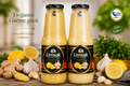 🌿 LİMSAK® Gurme Karışımları | Zencefilli & Sade Fermente Limon Sarımsak Kürü 1+1 LT