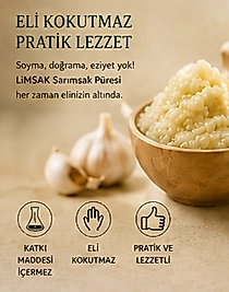 LİMSAK Katkısız Sarımsak Püresi 330 Gr – Eli Kokutmayan Hazır Doğal Lezzet